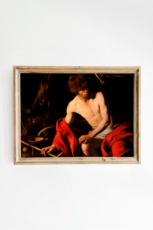 Caravaggio - Saint John the Baptist #12 a beautiful painting reproduction by GalleryInk.Art