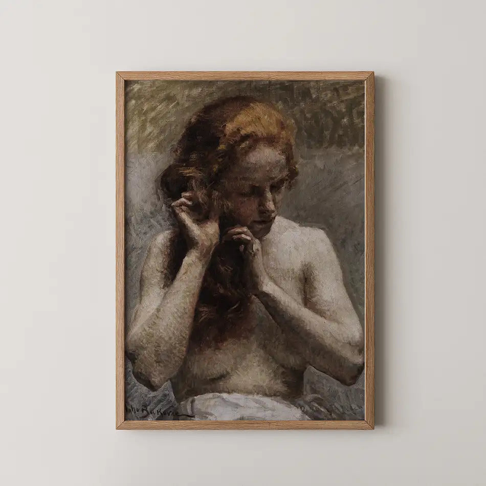 Weiblicher Halbakt by Vlaho Bukovac - Fine Art Print
