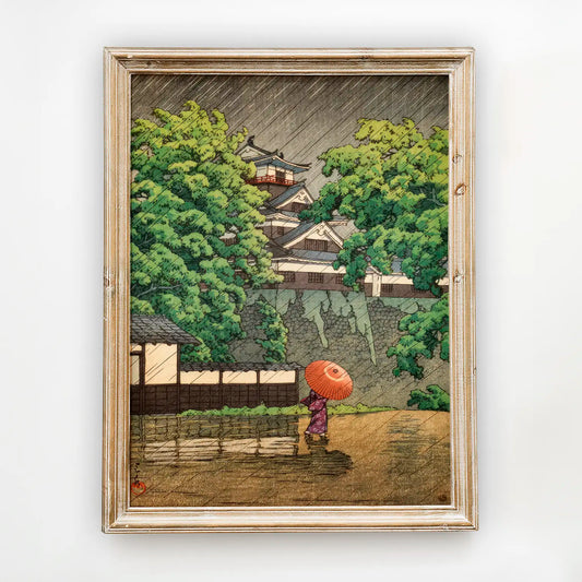 Hasui Kawase - Udo Tower, Kumamoto Castle #228 a beautiful painting reproduction by GalleryInk.Art