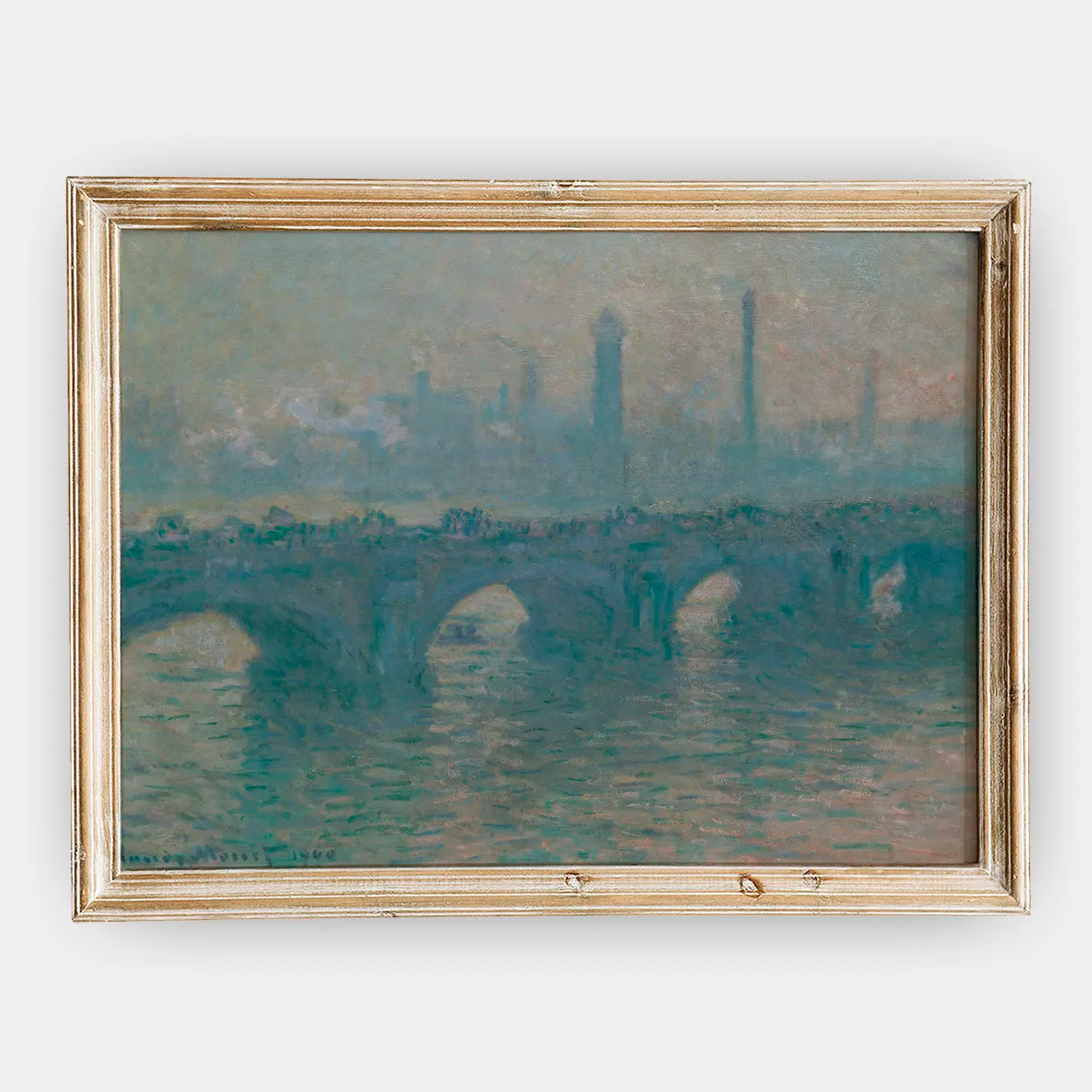 Claude Monet - Waterloo Bridge, Gray Weather #135 a beautiful painting reproduction by GalleryInk.Art