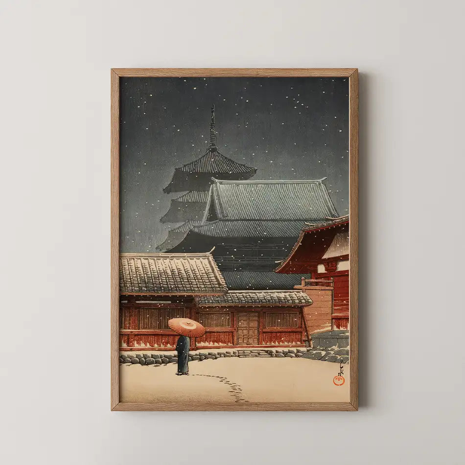 Tennoji Temple, Osaka by Hasui Kawase - Fine Art Print