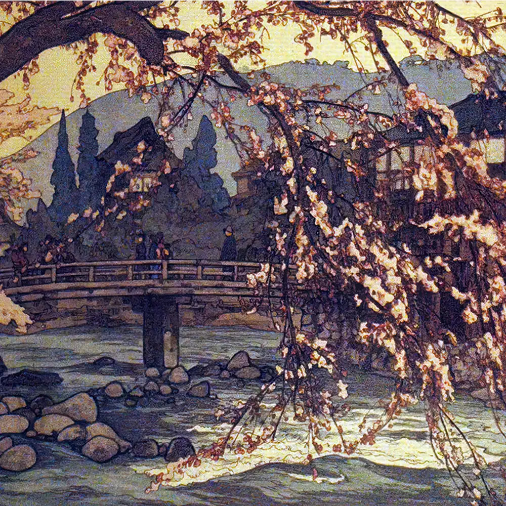 Spring in a Hot Spring by Hiroshi Yoshida - Final Mockup Example