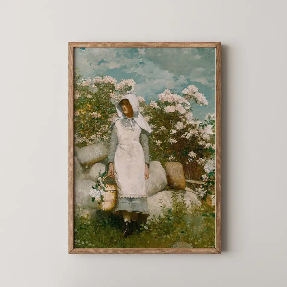 Girl and Laurel by Winslow Homer - Fine Art Print
