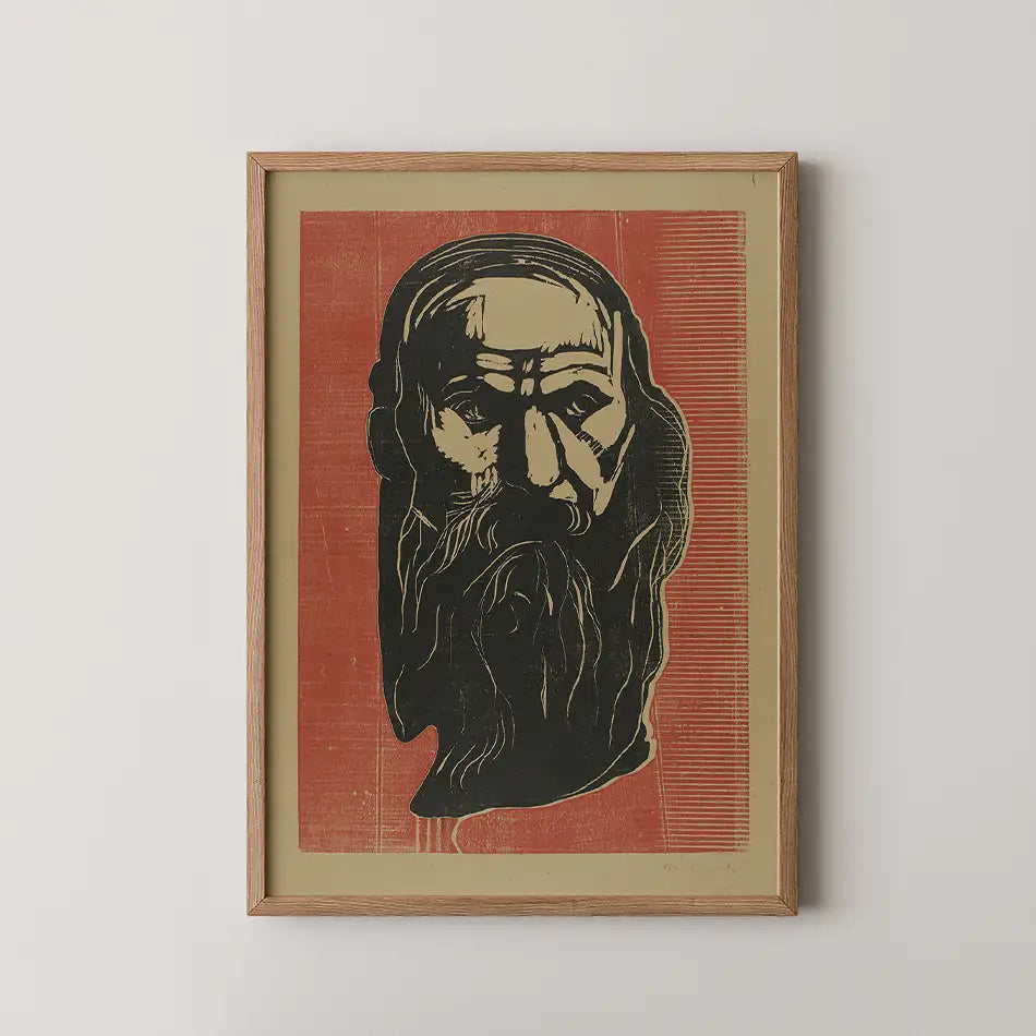 Head of an Old Man with Beard #1 munch by Edvard Munch - Fine Art Print