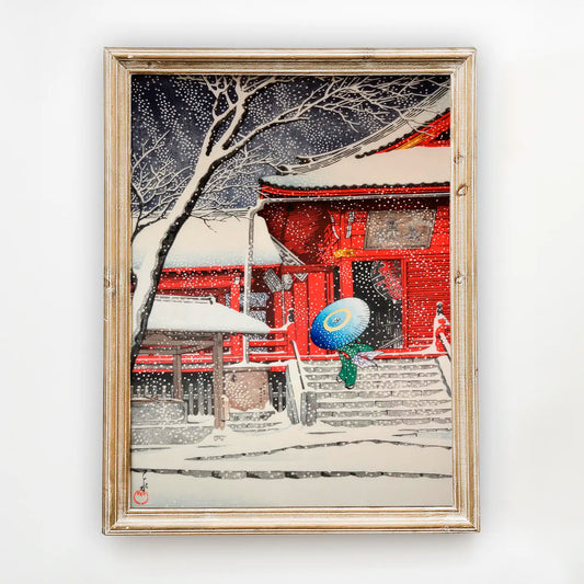 Hasui Kawase - Ueno Kiyomizudo in snow #229 a beautiful painting reproduction by GalleryInk.Art