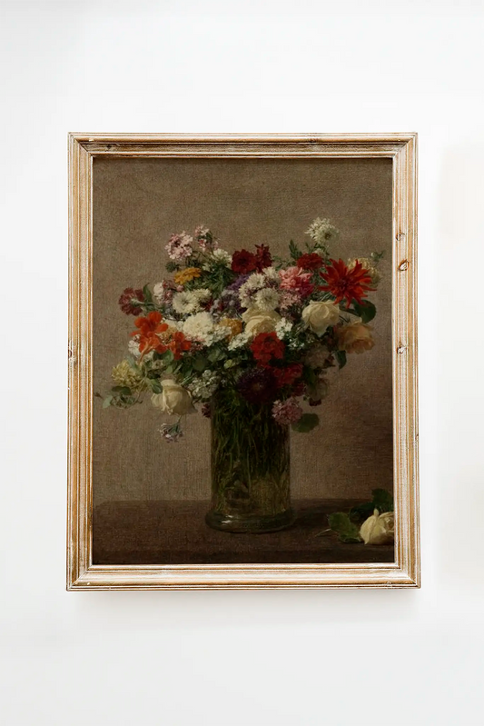 Henri Fantin-Latour - Flowers from Normandy #82 a beautiful painting reproduction printed by GalleryInk.Art, a store providing still life wall art prints