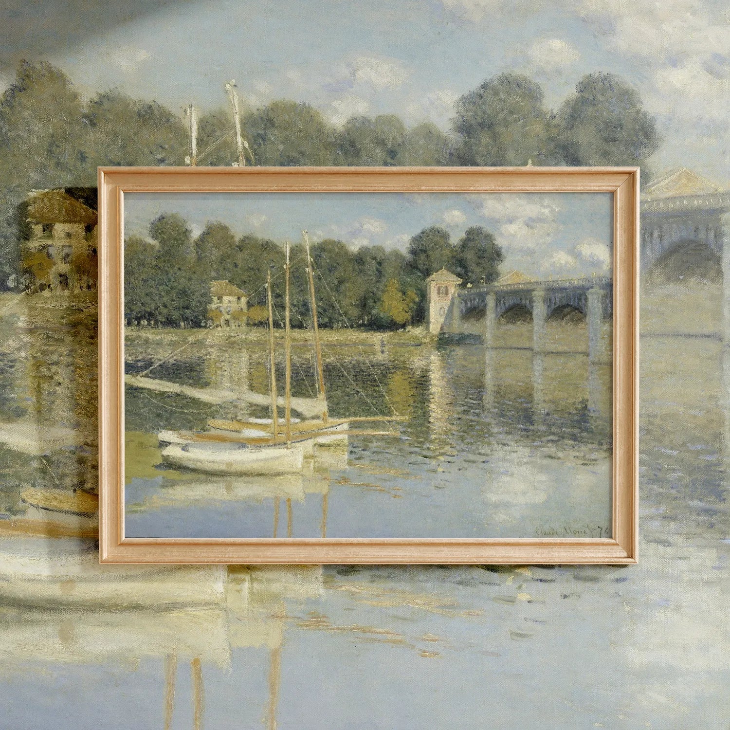 Claude Monet - The Argenteuil Bridge #56 a beautiful painting reproduction by GalleryInk.Art