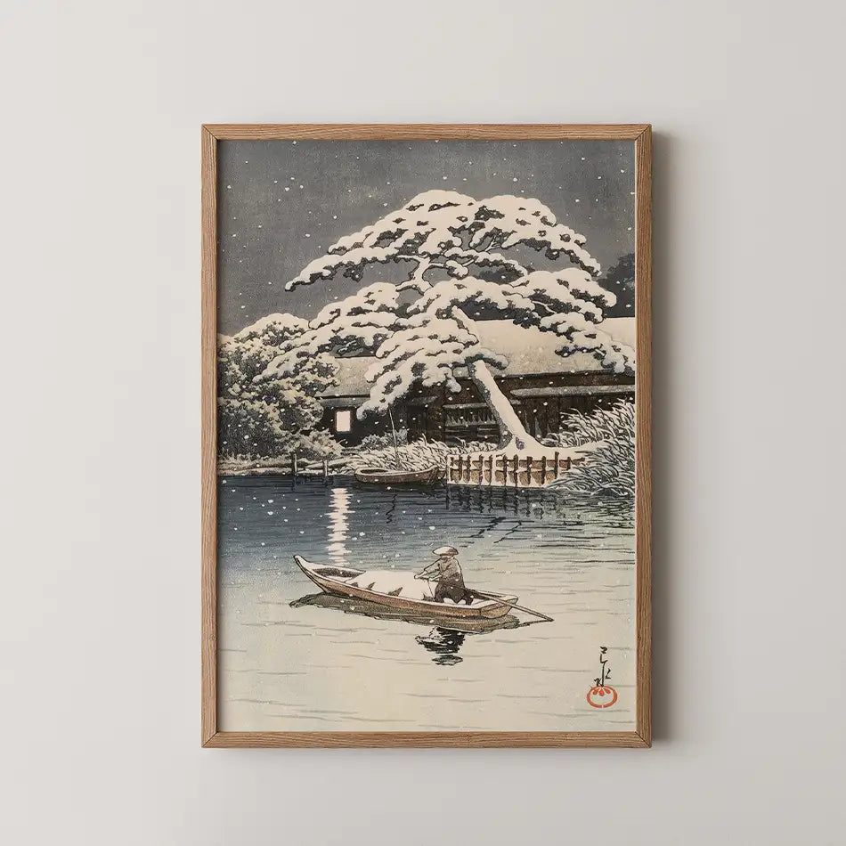 Snow at Funabori by Hasui Kawase - Fine Art Print