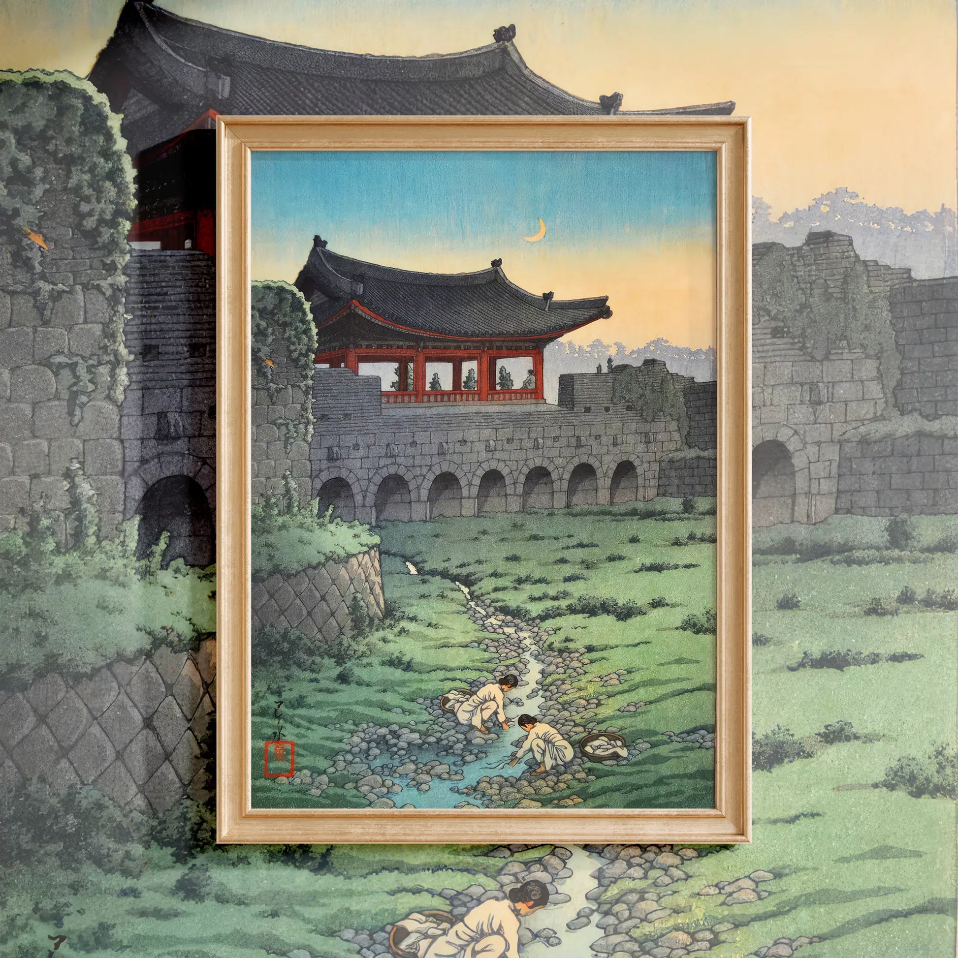 Hasui Kawase - Suigen Old Gate, Korea #208 a beautiful painting reproduction by GalleryInk.Art