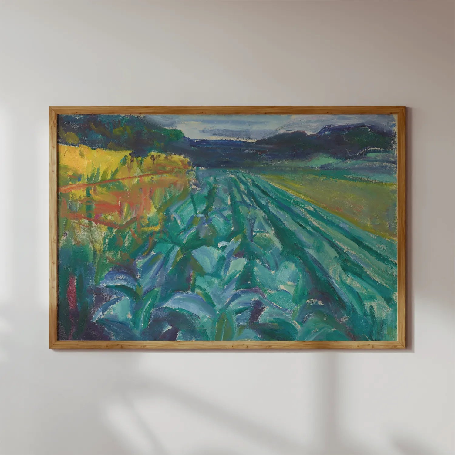 Edvard Munch - Cabbage Field #68 a beautiful painting reproduction by GalleryInk.Art