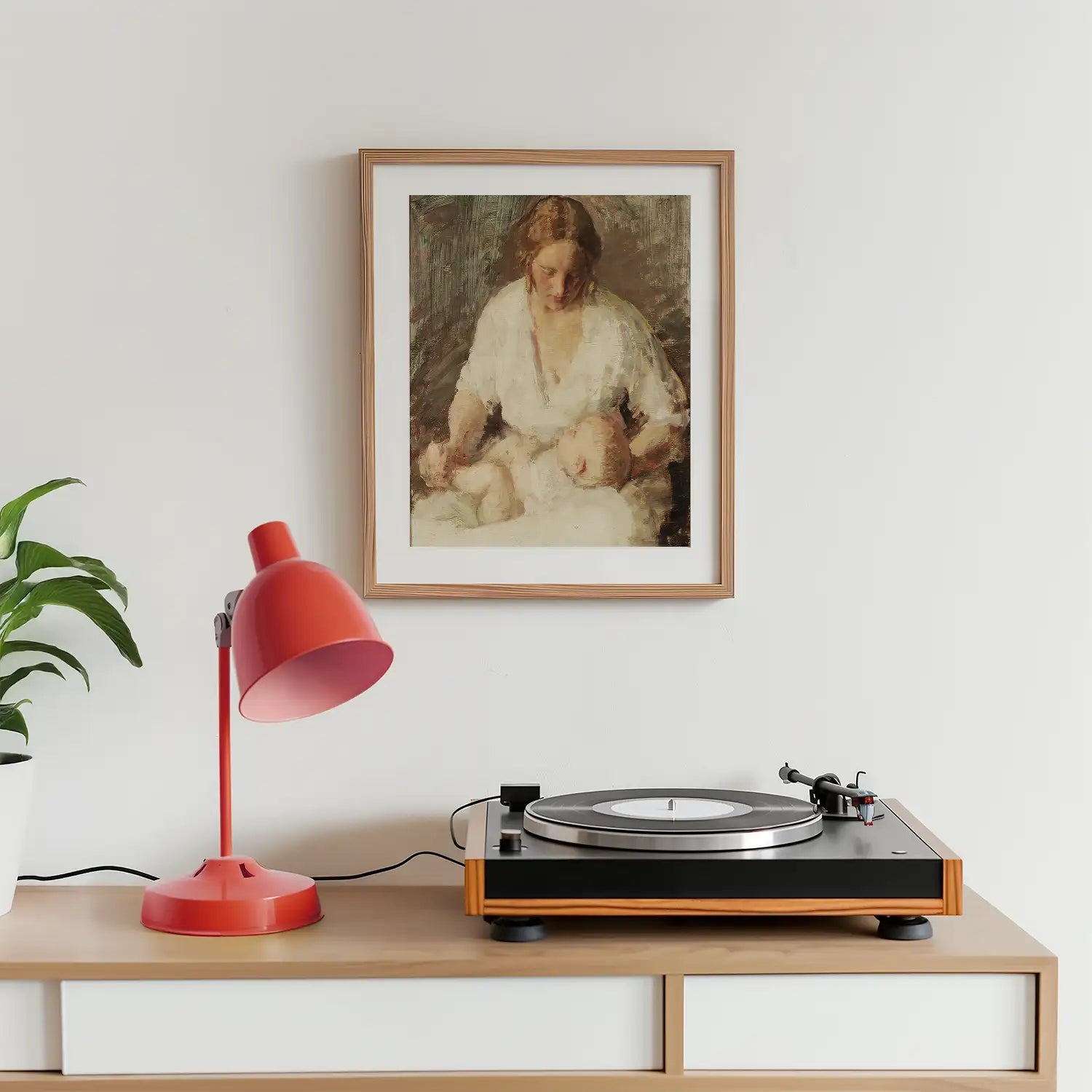 Mor og barn by Julius Paulsen - Art Print Mockup 3