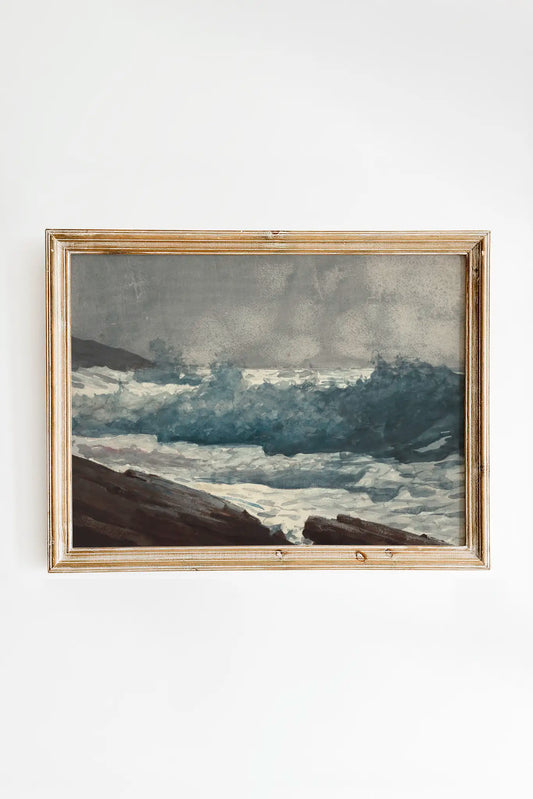 Winslow Homer - Prout’s Neck #31 a beautiful seascape painting reproduction printed by GalleryInk.Art