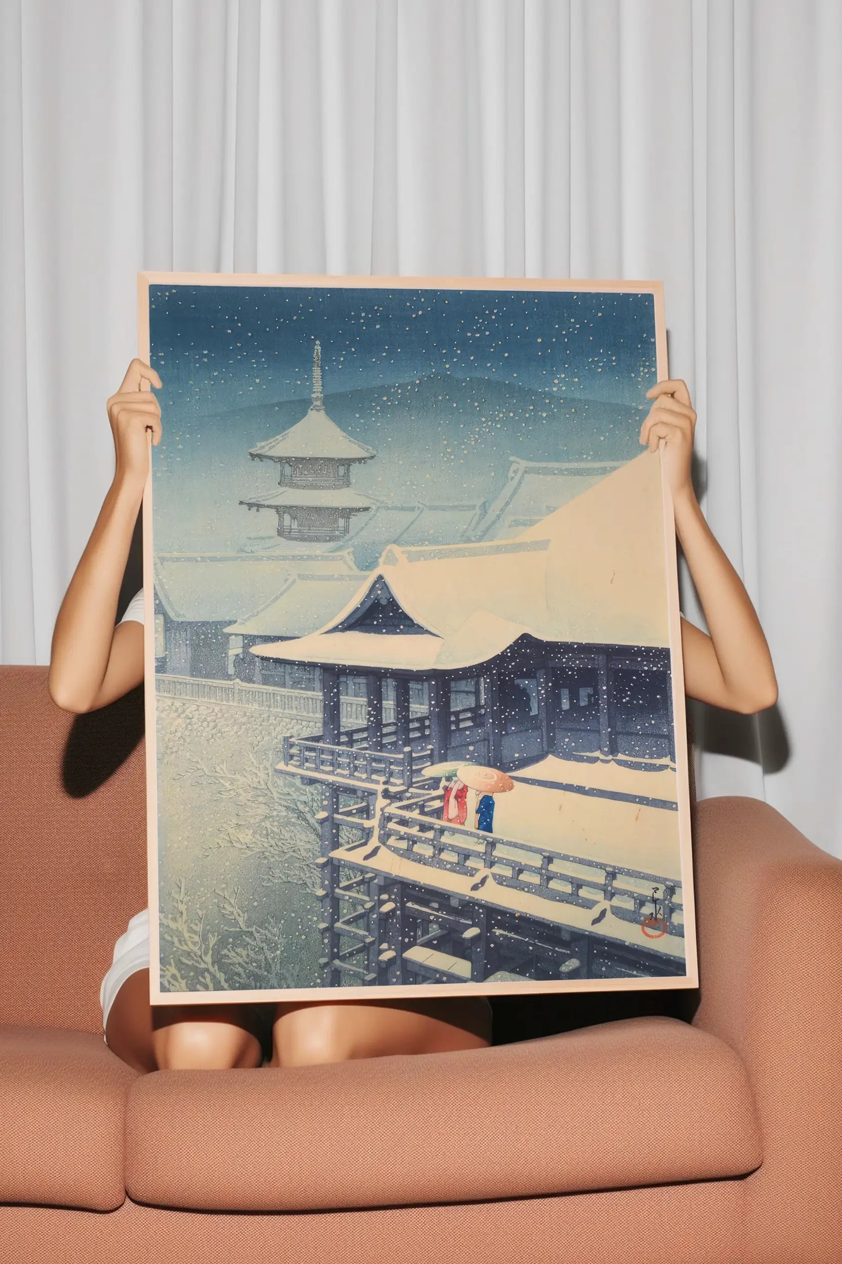 Hasui Kawase - Spring Snow, Kiyomizu Temple #204 a beautiful painting reproduction by GalleryInk.Art