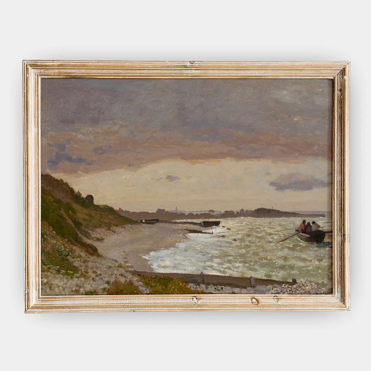 Claude Monet - The Seashore at Sainte-Adresse #89 a beautiful painting reproduction by GalleryInk.Art