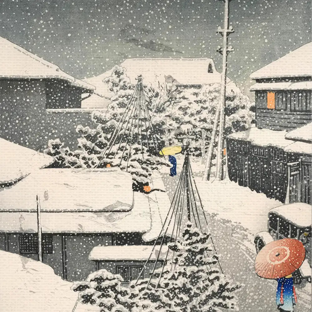 Snow at Daichi by Hasui Kawase - Final Mockup Example