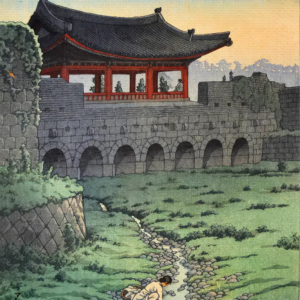 Suigen Old Gate, Korea by Hasui Kawase - Final Mockup Example